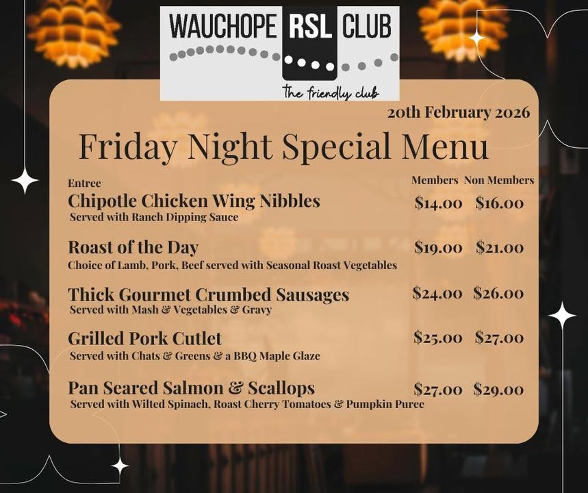 Featured image for “Friday Night Specials at Wauchope RSL”