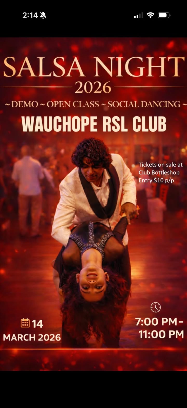 Featured image for “Salsa Night at Wauchope RSL – March 14th”