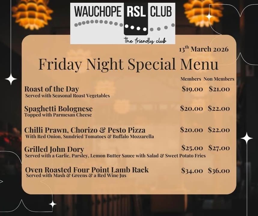 Featured image for “Friday Night Specials at Wauchope RSL”