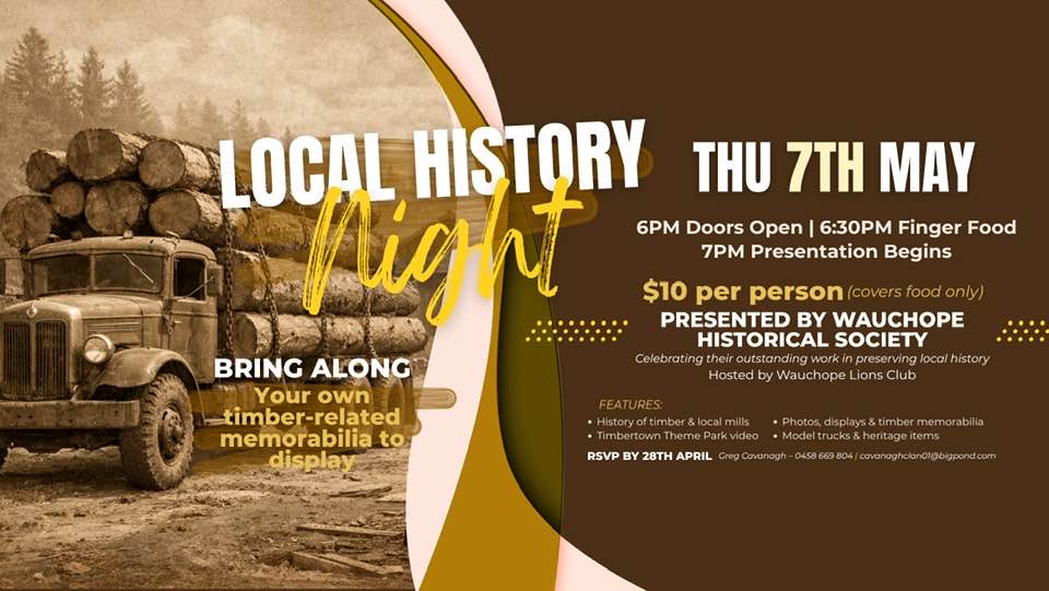 Featured image for “Local History Night at Wauchope RSL – Thu 7th May”