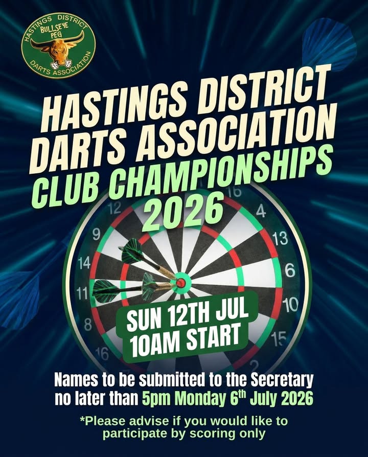 Featured image for “Hastings District Darts Association Club Championships 2026”