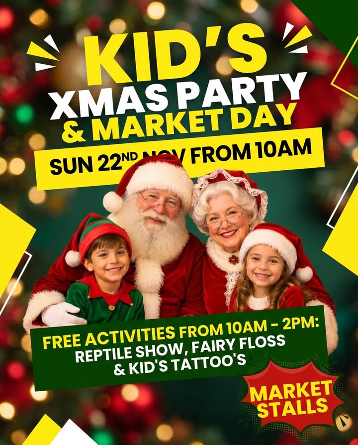 Featured image for “Kids XMAS Party & Market Day at Wauchope RSL”